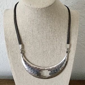 Lucky Brand Silver & Suede Necklace